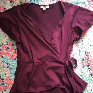 Junior Plum Tie Shirt.